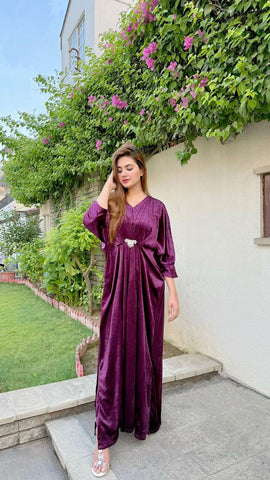 Purple Velvet Kaftan