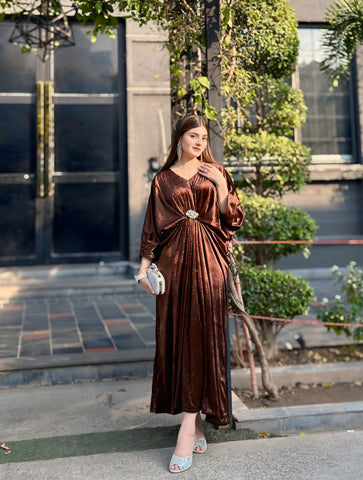 Brown Velvet Kaftan