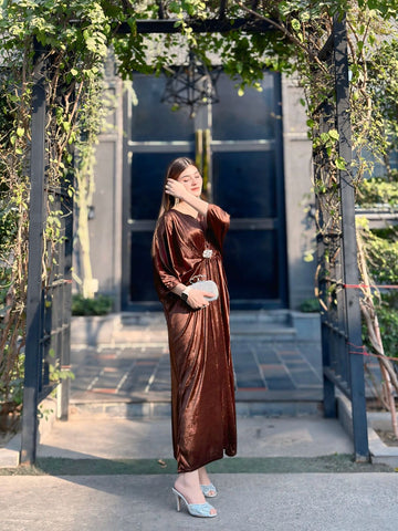 Brown Velvet Kaftan