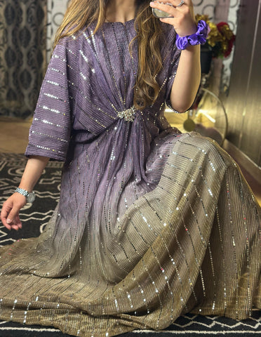 purple-Brown Moonlight Kaftan