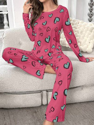 Heart Pattern Printed Pink